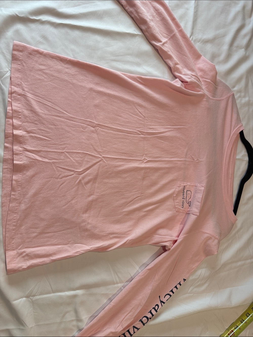 Vineyard Vines Light Pink Long Sleeve Pocket Tee with Logo